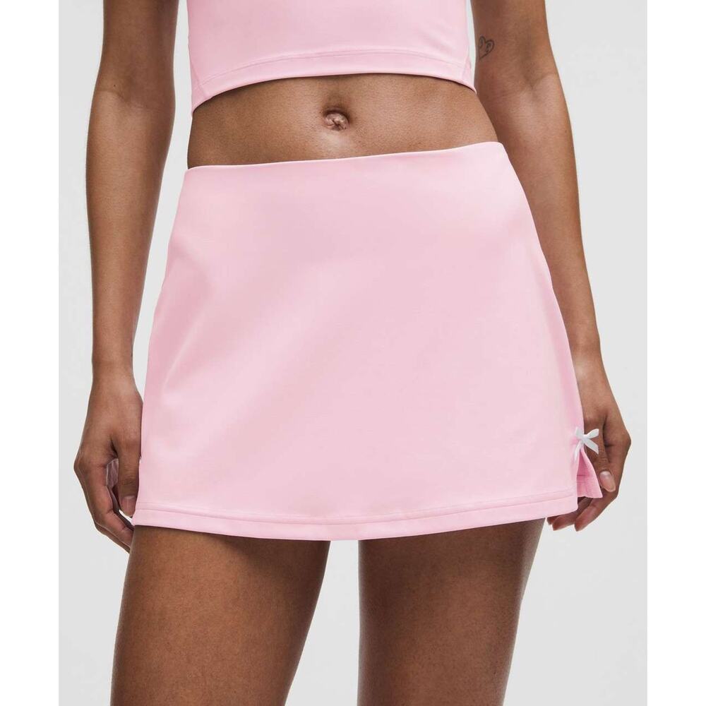 Lululemon Nulu Bowdetail Mini Skirt - Xs Pink Organza